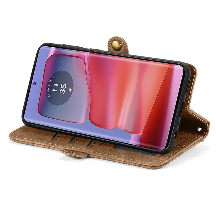 For Motorola Edge 50 Ultra 5G / Moto X50 Ultra 5G Case Zipper Wallet PU Leather Geometry Phone Cover