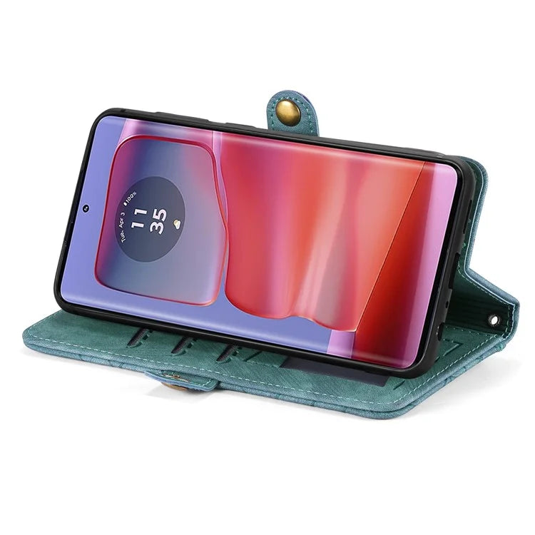 For Motorola Edge 50 Ultra 5G / Moto X50 Ultra 5G Case Zipper Wallet PU Leather Geometry Phone Cover