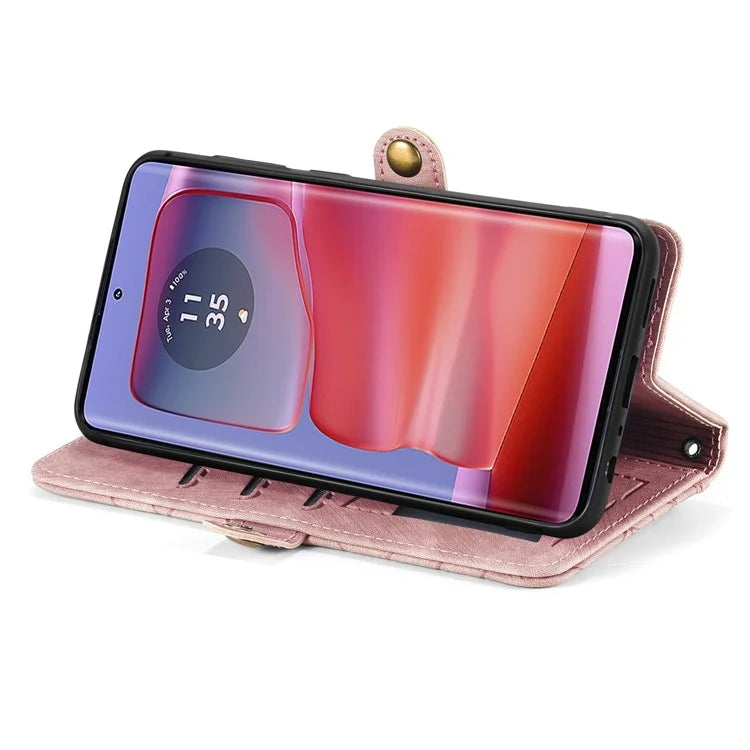 For Motorola Edge 50 Ultra 5G / Moto X50 Ultra 5G Case Zipper Wallet PU Leather Geometry Phone Cover