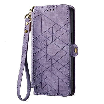 For Motorola Edge 50 Ultra 5G / Moto X50 Ultra 5G Case Zipper Wallet PU Leather Geometry Phone Cover