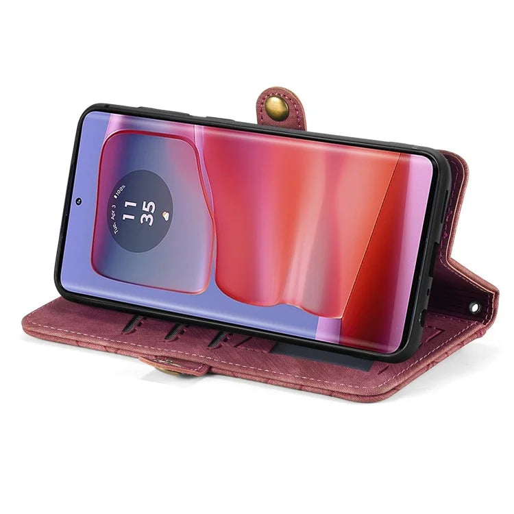 For Motorola Edge 50 Ultra 5G / Moto X50 Ultra 5G Case Zipper Wallet PU Leather Geometry Phone Cover