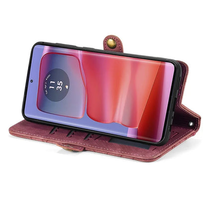For Motorola Edge 50 Ultra 5G / Moto X50 Ultra 5G Case Zipper Wallet PU Leather Geometry Phone Cover