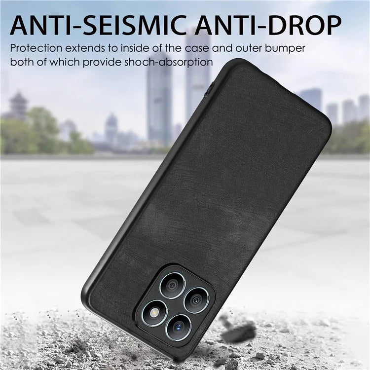 For Honor X8b 4G Case Retro Slim Fit PU Leather Phone Back Cover