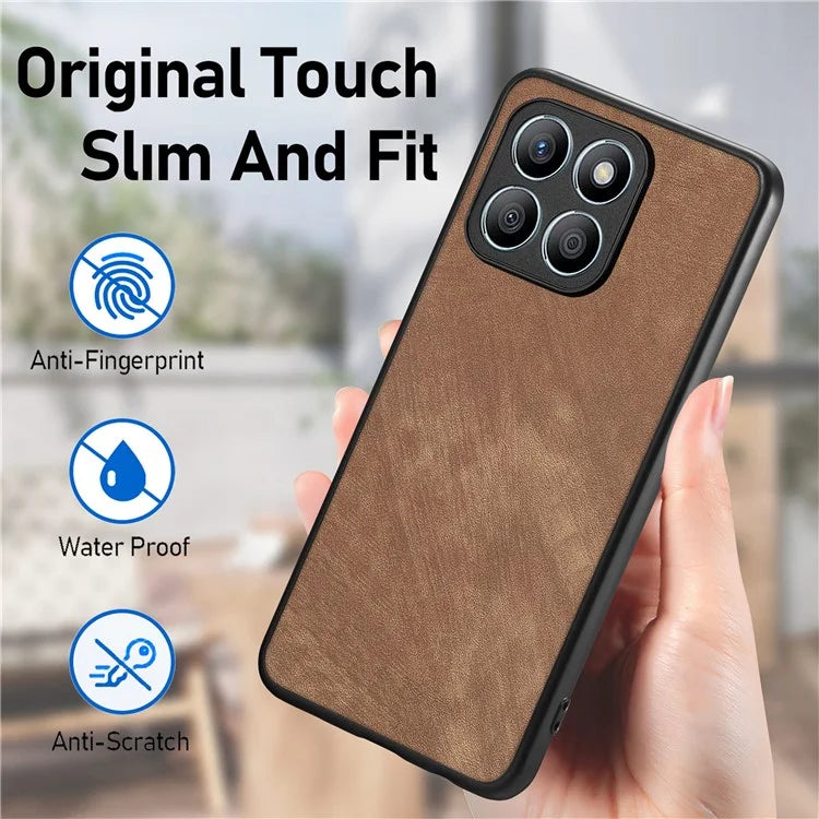 For Honor X8b 4G Case Retro Slim Fit PU Leather Phone Back Cover