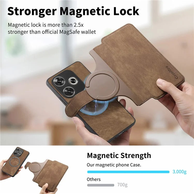 CASENEO MW-03 For Xiaomi Redmi Turbo 3 5G / Poco F6 5G Case Detachable Wallet Leather+TPU Phone Cover