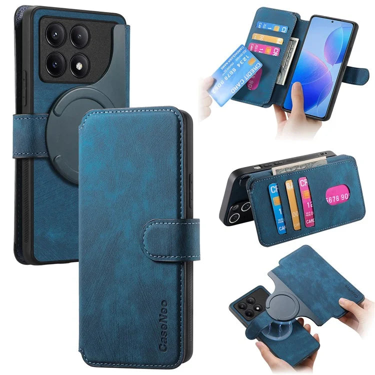 CASENEO MW-03 For Xiaomi Redmi K70 Pro 5G / K70 5G / Poco F6 Pro 5G Case Detachable Wallet Leather+TPU Phone Cover