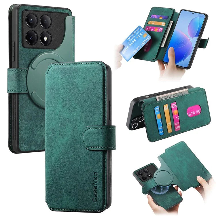 CASENEO MW-03 For Xiaomi Redmi K70 Pro 5G / K70 5G / Poco F6 Pro 5G Case Detachable Wallet Leather+TPU Phone Cover