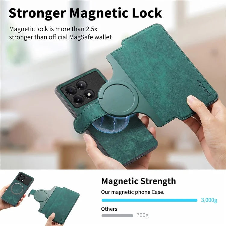CASENEO MW-03 For Xiaomi Redmi K70 Pro 5G / K70 5G / Poco F6 Pro 5G Case Detachable Wallet Leather+TPU Phone Cover