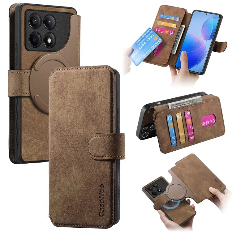 CASENEO MW-03 For Xiaomi Redmi K70 Pro 5G / K70 5G / Poco F6 Pro 5G Case Detachable Wallet Leather+TPU Phone Cover