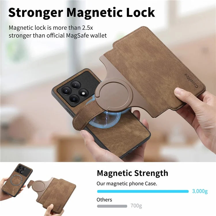 CASENEO MW-03 For Xiaomi Redmi K70 Pro 5G / K70 5G / Poco F6 Pro 5G Case Detachable Wallet Leather+TPU Phone Cover