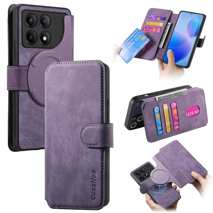 CASENEO MW-03 For Xiaomi Redmi K70 Pro 5G / K70 5G / Poco F6 Pro 5G Case Detachable Wallet Leather+TPU Phone Cover