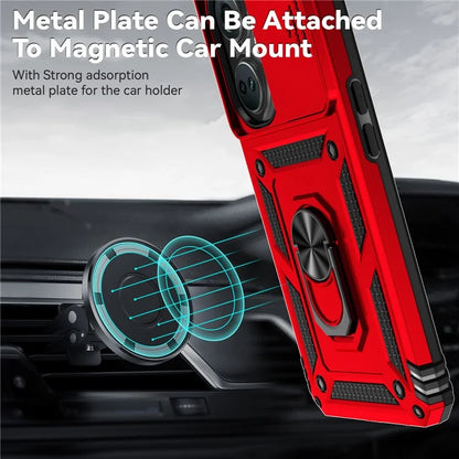 For OnePlus Nord CE3 5G Case Ring Kickstand PC+TPU Phone Protector with Slide Camera Cover
