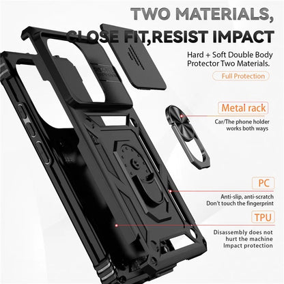 For Xiaomi Redmi Note 13 4G Case Military Grade Kickstand PC TPU Phone Cover Lens Privacy Protection