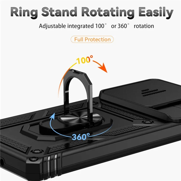 For Xiaomi Redmi Note 13 4G Case Military Grade Kickstand PC TPU Phone Cover Lens Privacy Protection