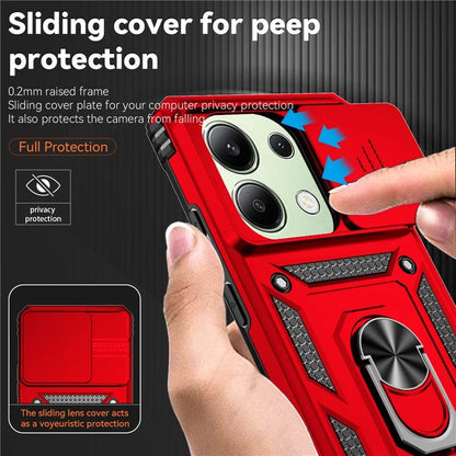For Xiaomi Redmi Note 13 4G Case Military Grade Kickstand PC TPU Phone Cover Lens Privacy Protection