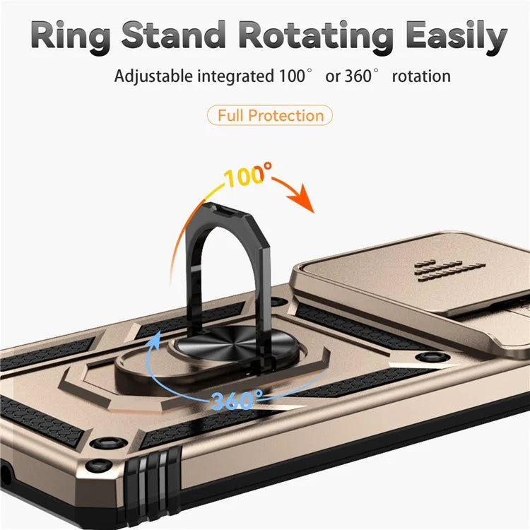 For Xiaomi Redmi Note 13 4G Case Military Grade Kickstand PC TPU Phone Cover Lens Privacy Protection