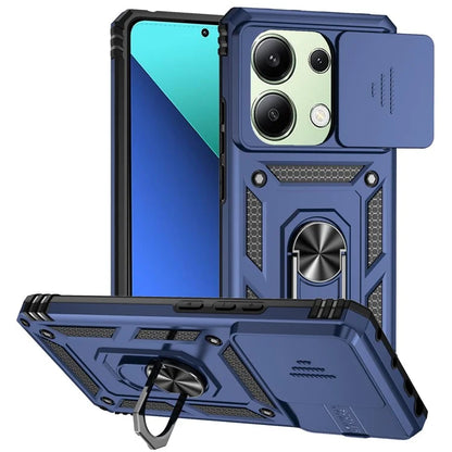 For Xiaomi Redmi Note 13 4G Case Military Grade Kickstand PC TPU Phone Cover Lens Privacy Protection