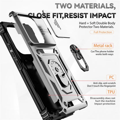 For Xiaomi Redmi Note 13 4G Case Military Grade Kickstand PC TPU Phone Cover Lens Privacy Protection