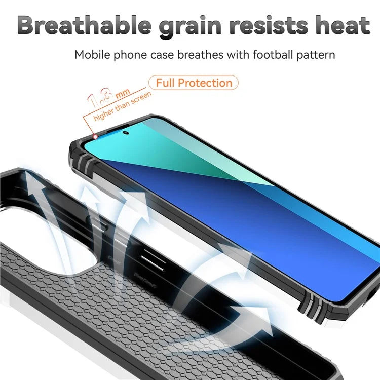 For Xiaomi Redmi Note 13 4G Case Military Grade Kickstand PC TPU Phone Cover Lens Privacy Protection