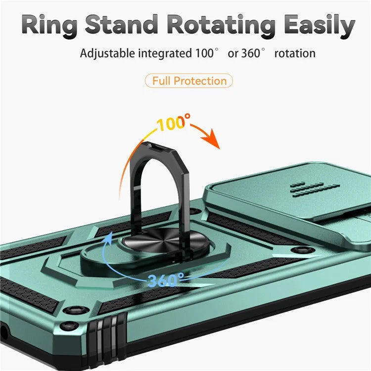 For Xiaomi Redmi Note 13 4G Case Military Grade Kickstand PC TPU Phone Cover Lens Privacy Protection