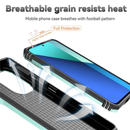 For Xiaomi Redmi Note 13 4G Case Military Grade Kickstand PC TPU Phone Cover Lens Privacy Protection
