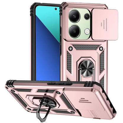For Xiaomi Redmi Note 13 4G Case Military Grade Kickstand PC TPU Phone Cover Lens Privacy Protection