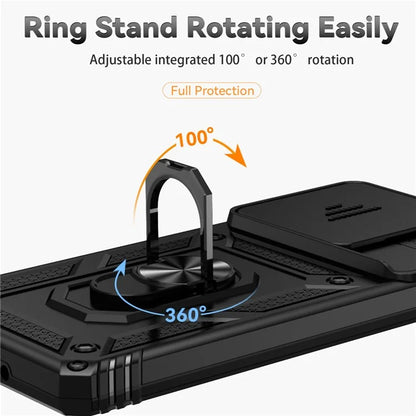 For Xiaomi Redmi Note 13 Pro 4G / Poco M6 Pro 4G Case Upgraded Lens Protection PC + TPU Phone Cover Kickstand
