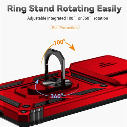 For Xiaomi Redmi Note 13 Pro 4G / Poco M6 Pro 4G Case Upgraded Lens Protection PC + TPU Phone Cover Kickstand