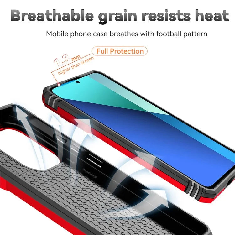 For Xiaomi Redmi Note 13 Pro 4G / Poco M6 Pro 4G Case Upgraded Lens Protection PC + TPU Phone Cover Kickstand