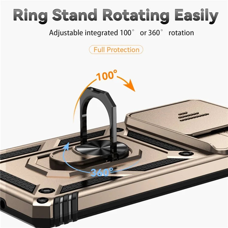 For Xiaomi Redmi Note 13 Pro 4G / Poco M6 Pro 4G Case Upgraded Lens Protection PC + TPU Phone Cover Kickstand