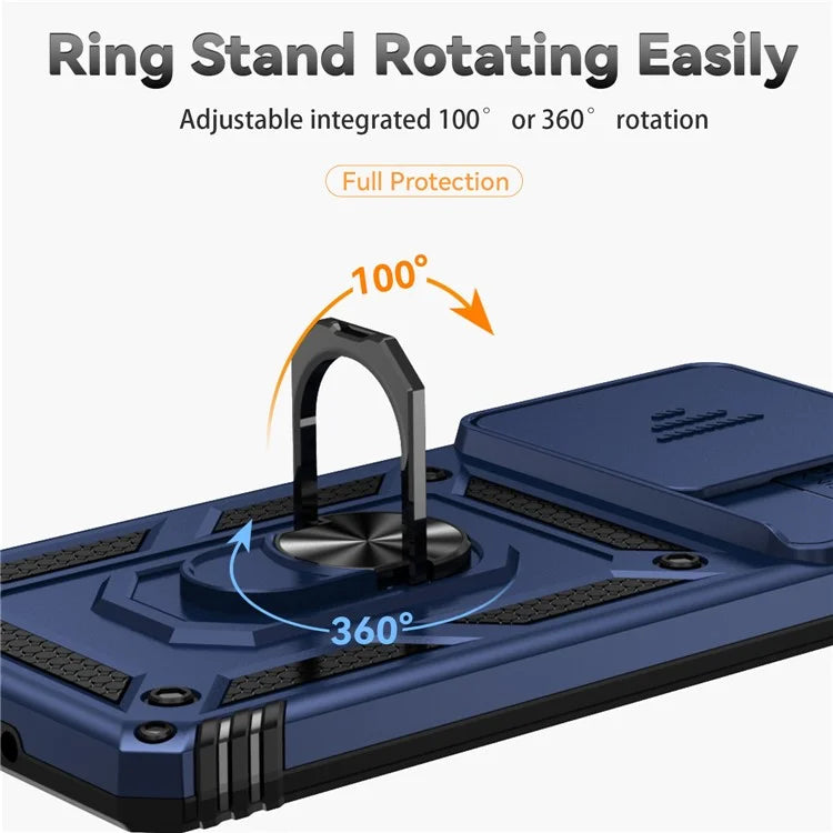 For Xiaomi Redmi Note 13 Pro 4G / Poco M6 Pro 4G Case Upgraded Lens Protection PC + TPU Phone Cover Kickstand