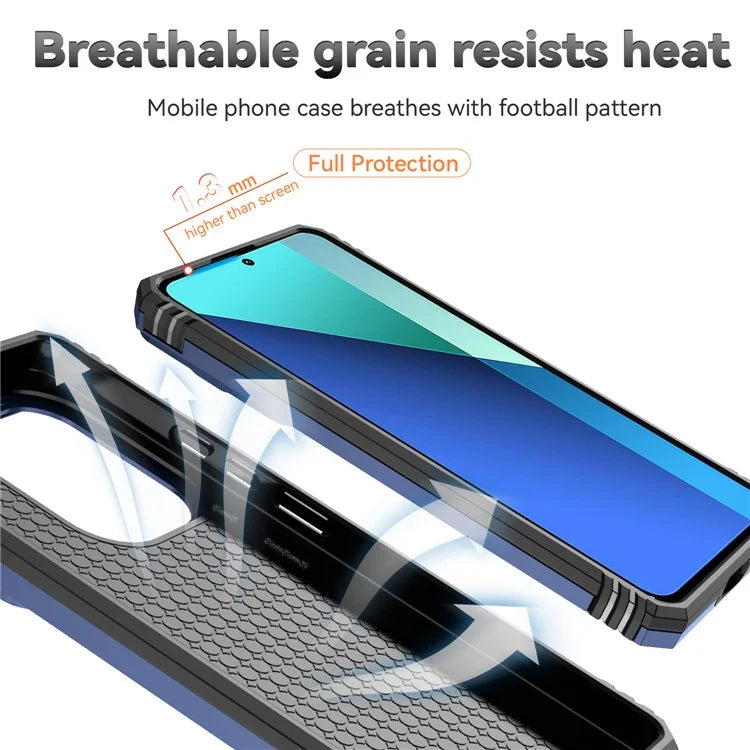 For Xiaomi Redmi Note 13 Pro 4G / Poco M6 Pro 4G Case Upgraded Lens Protection PC + TPU Phone Cover Kickstand