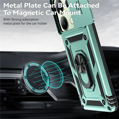 For Xiaomi Redmi Note 13 Pro 4G / Poco M6 Pro 4G Case Upgraded Lens Protection PC + TPU Phone Cover Kickstand
