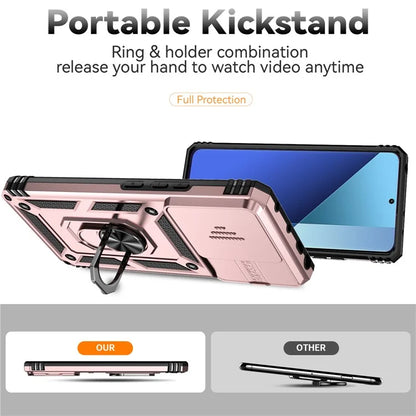 For Xiaomi Redmi Note 13 Pro 4G / Poco M6 Pro 4G Case Upgraded Lens Protection PC + TPU Phone Cover Kickstand