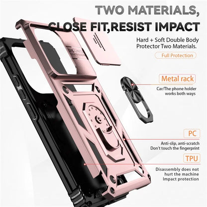 For Xiaomi Redmi Note 13 Pro 4G / Poco M6 Pro 4G Case Upgraded Lens Protection PC + TPU Phone Cover Kickstand