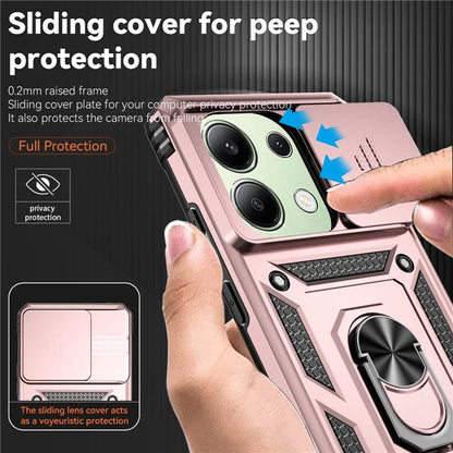 For Xiaomi Redmi Note 13 Pro 4G / Poco M6 Pro 4G Case Upgraded Lens Protection PC + TPU Phone Cover Kickstand