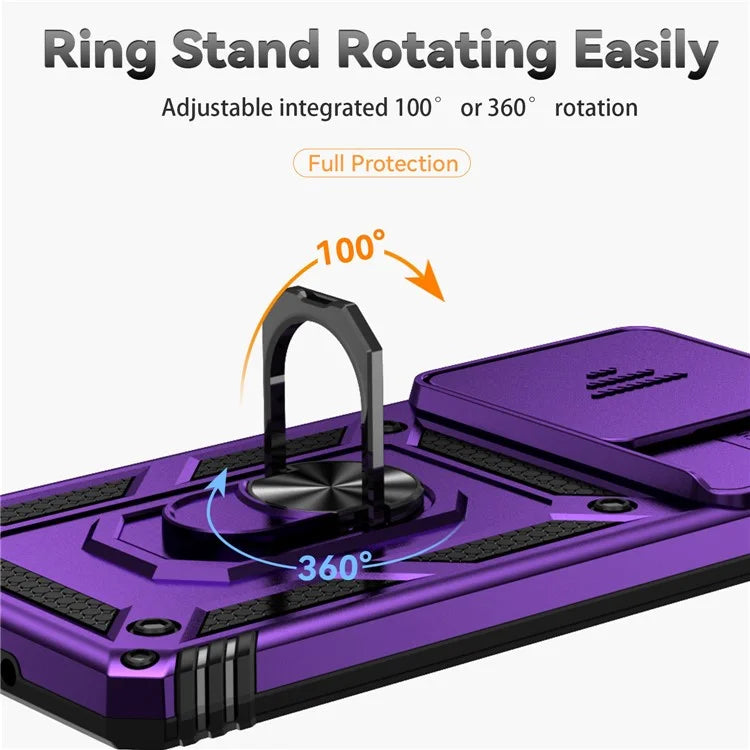 For Xiaomi Redmi Note 13 Pro 4G / Poco M6 Pro 4G Case Upgraded Lens Protection PC + TPU Phone Cover Kickstand