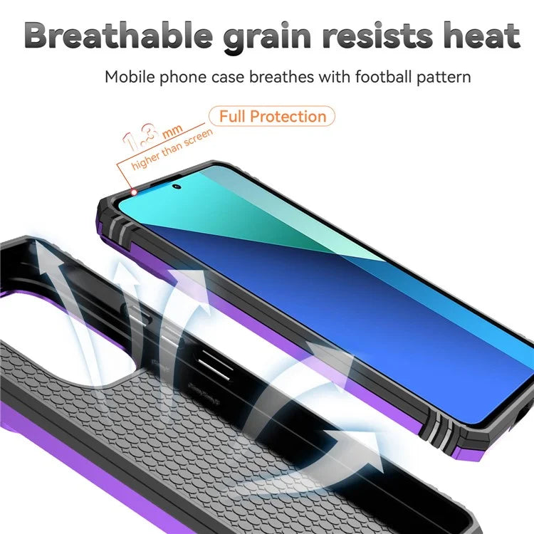 For Xiaomi Redmi Note 13 Pro 4G / Poco M6 Pro 4G Case Upgraded Lens Protection PC + TPU Phone Cover Kickstand
