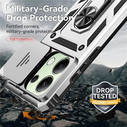For Xiaomi Redmi Note 13 Pro 4G / Poco M6 Pro 4G Case Upgraded Lens Protection PC + TPU Phone Cover Kickstand