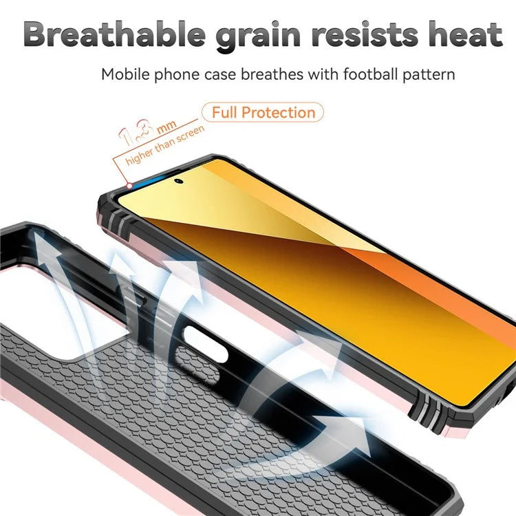 For Xiaomi Redmi Note 13 5G Case Car Mount Kickstand PC + TPU Phone Cover Slide Lens Protection