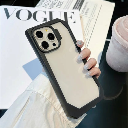 For iPhone 14 Pro Case TPU + Acrylic Phone Back Cover with Irregular Frame