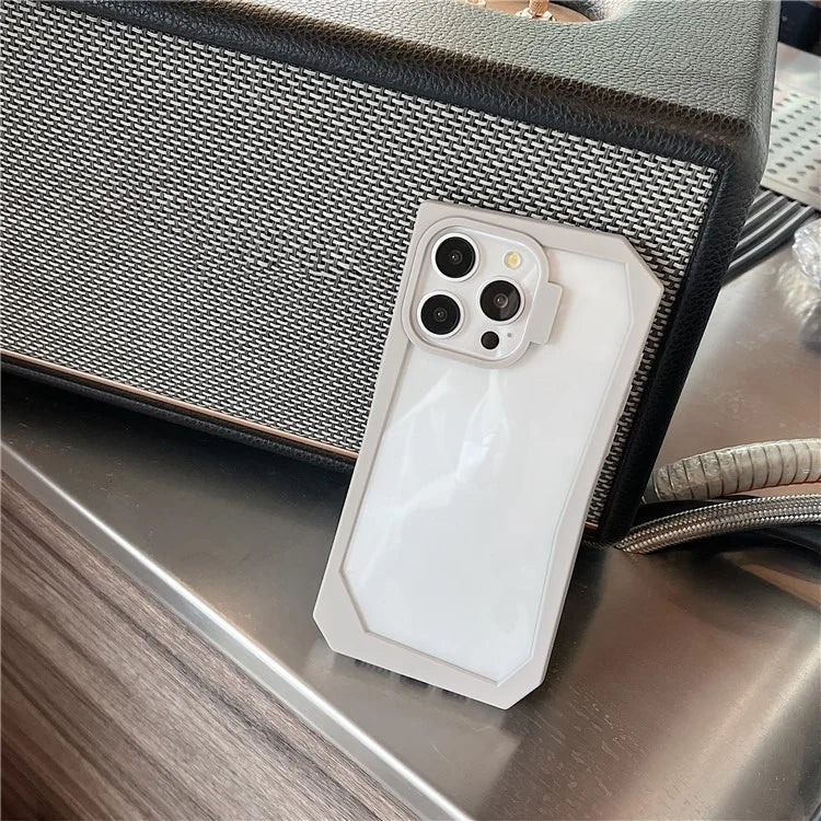 For iPhone 15 Pro Case TPU + Acrylic Phone Back Cover with Irregular Frame