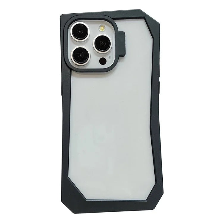 For iPhone 13 Pro Max Case TPU + Acrylic Phone Back Cover with Irregular Frame