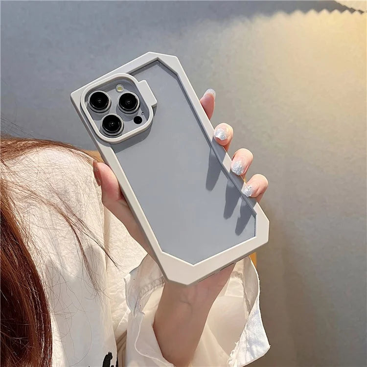 For iPhone 13 Pro Max Case TPU + Acrylic Phone Back Cover with Irregular Frame