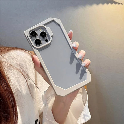 For iPhone 13 Pro Max Case TPU + Acrylic Phone Back Cover with Irregular Frame