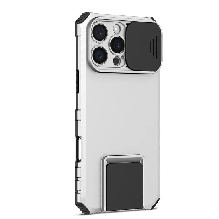 For iPhone 16 Pro Max Case Camera Slider PC + TPU Phone Cover with Kickstand