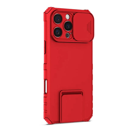 For iPhone 16 Pro Max Case Camera Slider PC + TPU Phone Cover with Kickstand