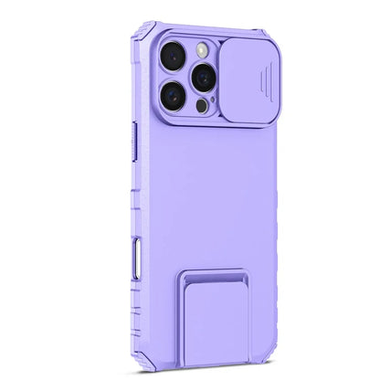 For iPhone 16 Pro Max Case Camera Slider PC + TPU Phone Cover with Kickstand