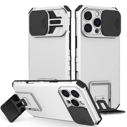 For iPhone 16 Pro Case Camera Slider PC + TPU Phone Cover with Kickstand