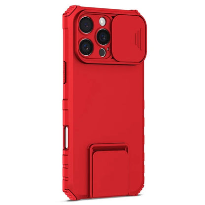 For iPhone 16 Pro Case Camera Slider PC + TPU Phone Cover with Kickstand